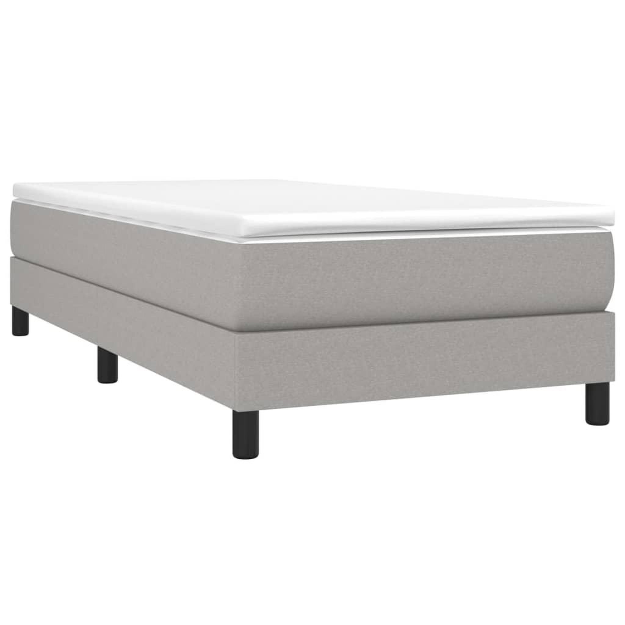 Voir la diapositive 3 : VIDAXL Sommier a lattes de lit avec matelas Gris clair 80x200 cm Tissu