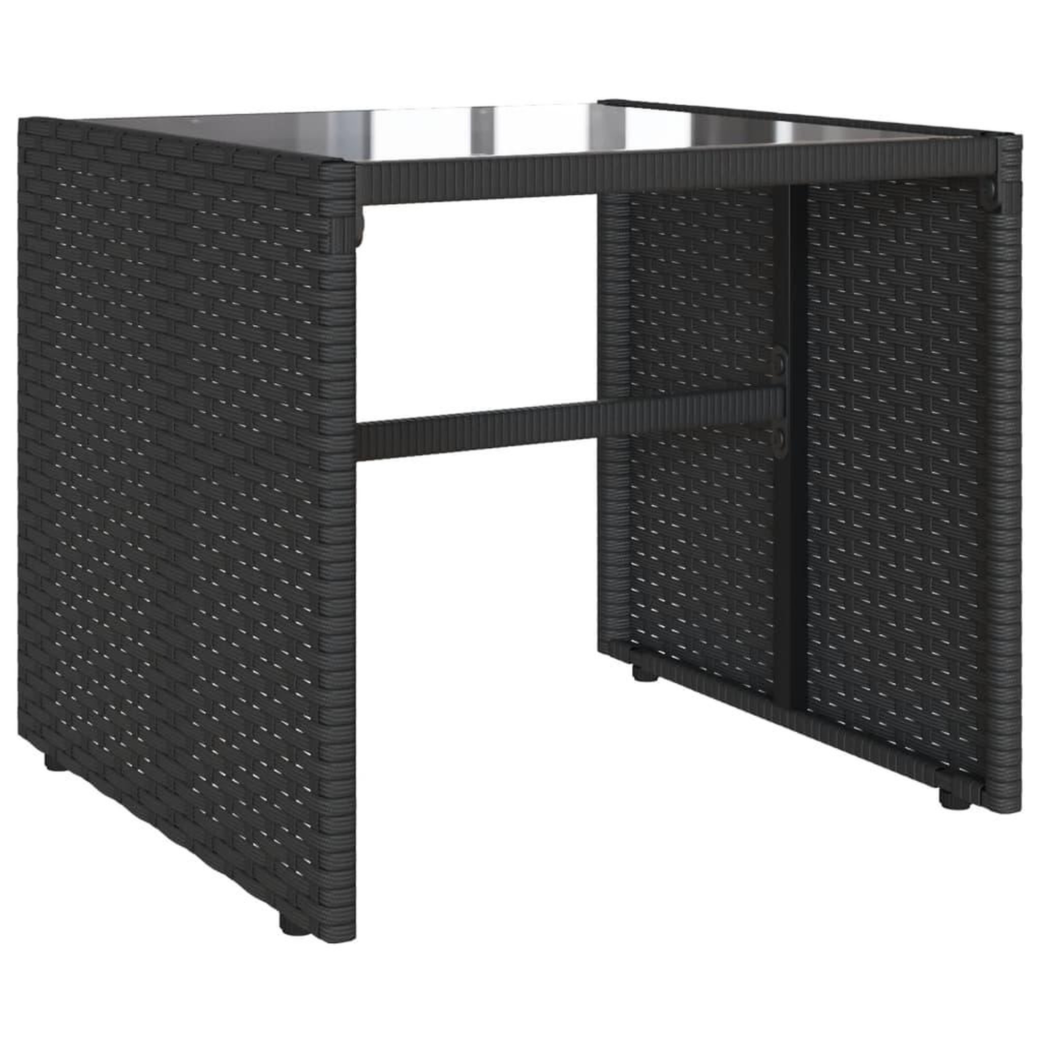 Voir la diapositive 5 : VIDAXL Salon de jardin 4 pcs avec coussins noir resine tressee