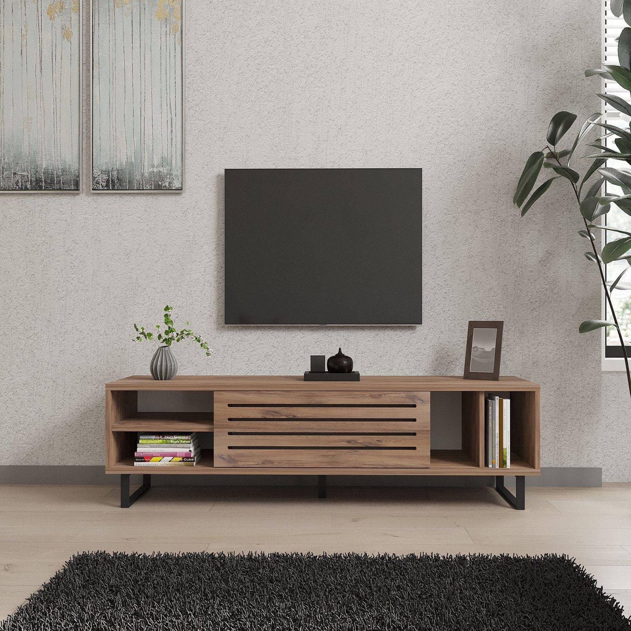 Voir la diapositive 4 : Habitat et Jardin Meuble tv en bois  safir  160 x 40 x 35 cm - pin atlantique