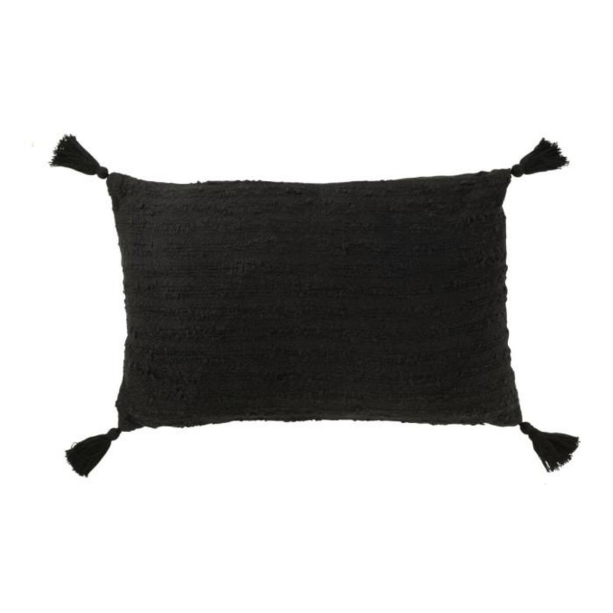 Paris Prix Coussin Déco à Pompons  Marea  40x60cm Noir