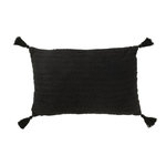 Paris Prix Coussin Déco à Pompons  Marea  40x60cm Noir