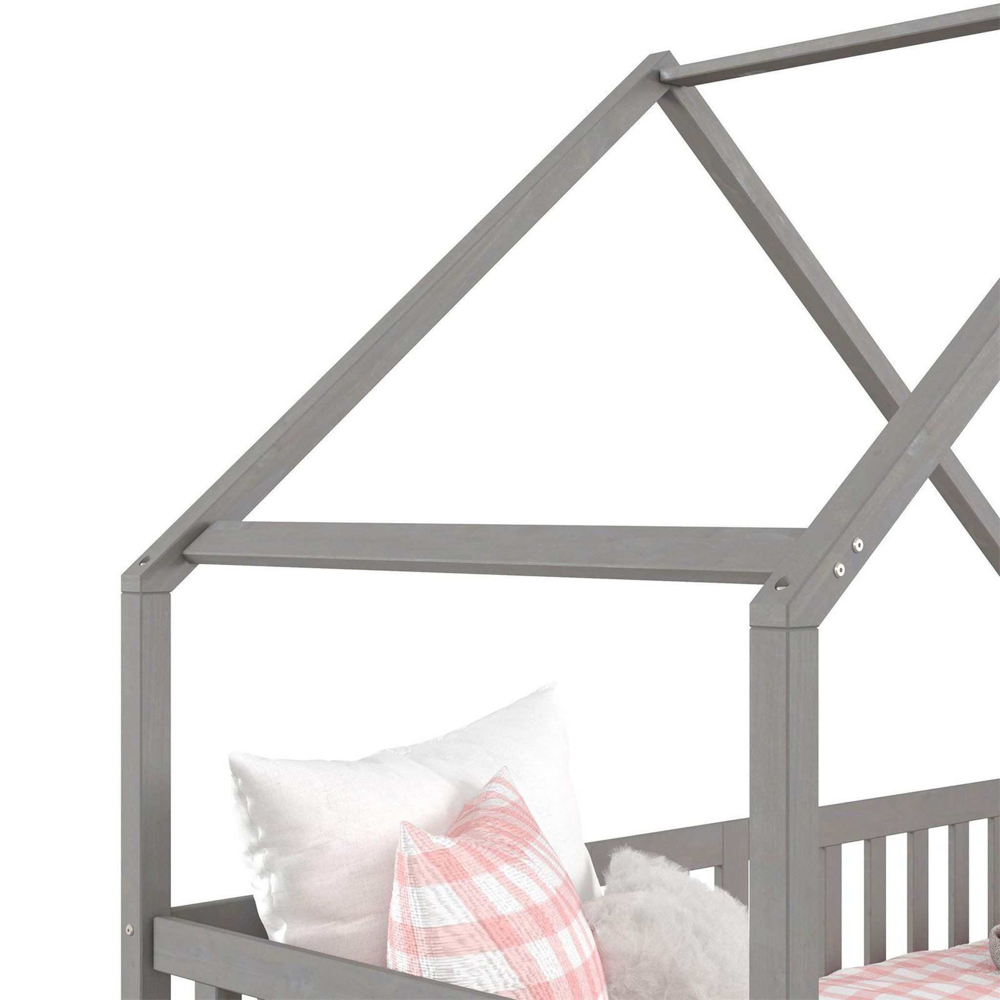 Voir la diapositive 4 : IDIMEX Lit cabane  asymétrique ALVA avec tiroirs, 90 x 200 cm en pin massif