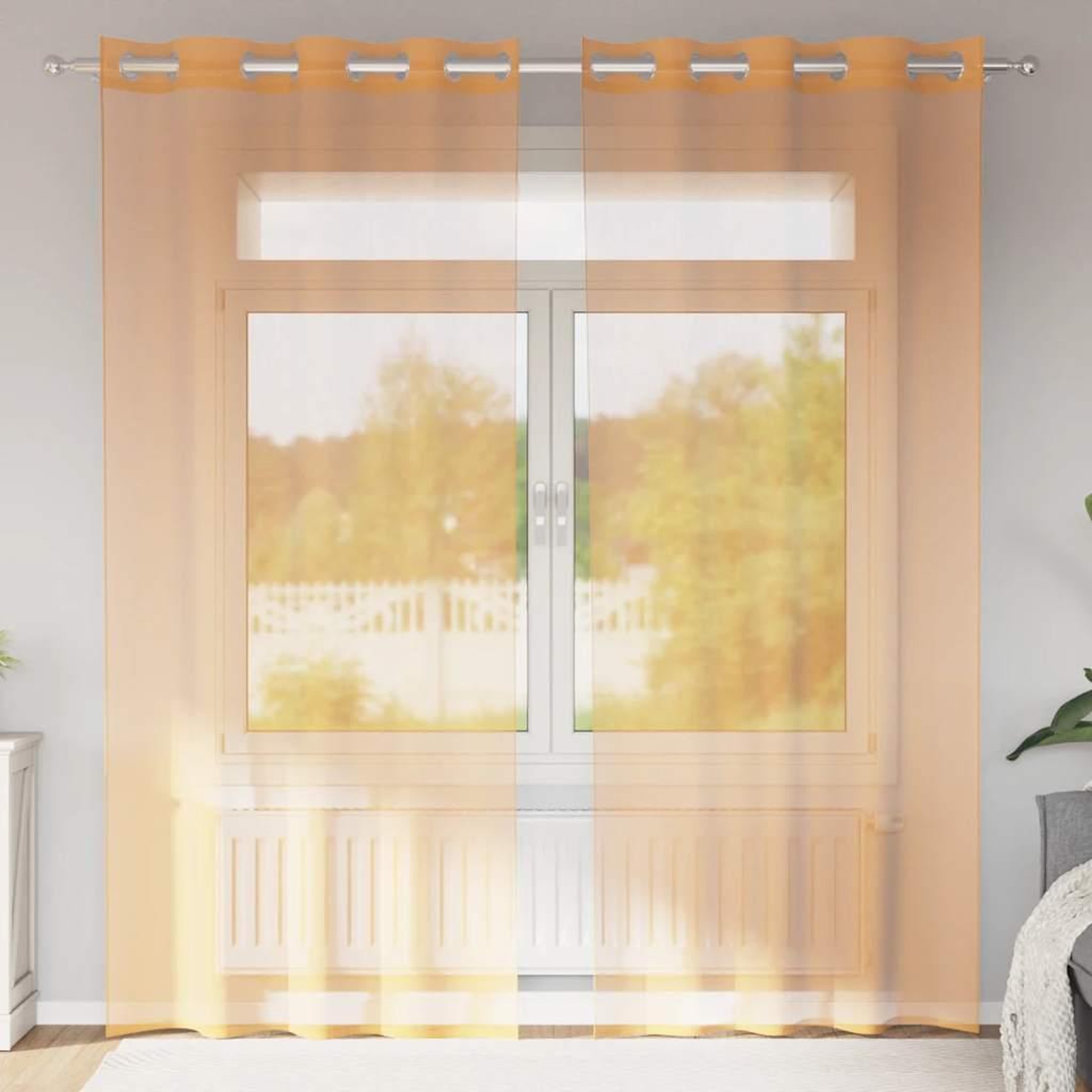 VIDAXL Rideaux en voile avec œillets 2 pcs orange 140x225 cm