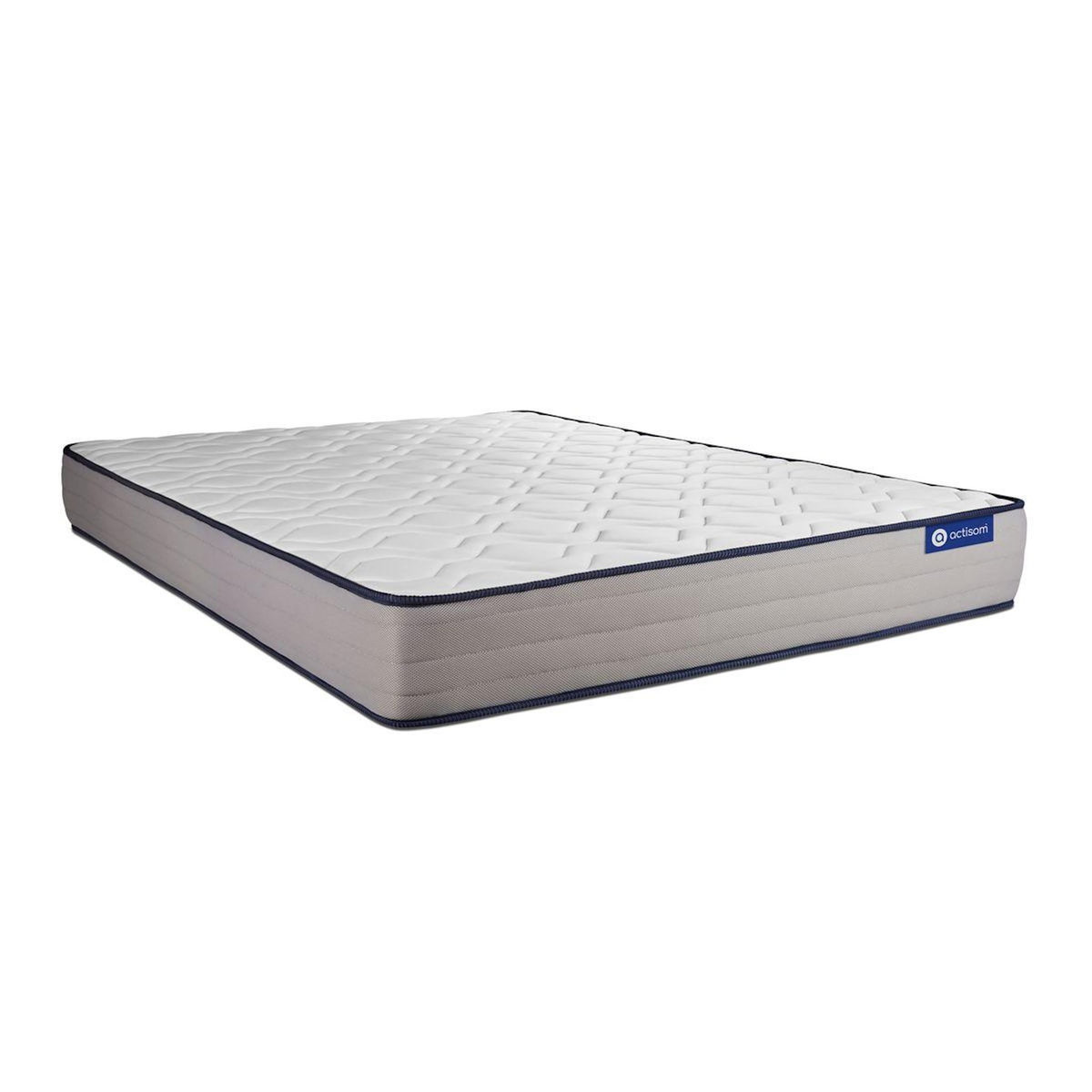 ACTISOM Ensemble matelas Mémoire de forme ACTIMEMO FORM 120x190 cm 5zones de confort + sommier KIT gris