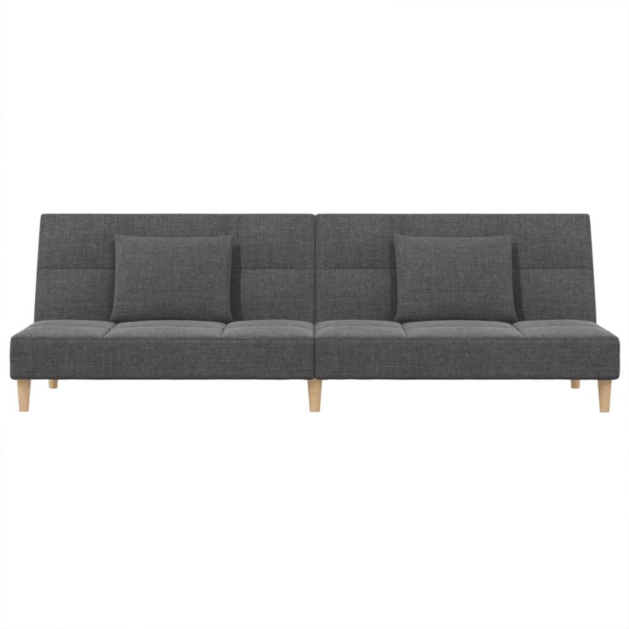 Voir la diapositive 5 : VIDAXL Canape-lit a 2 places avec deux oreillers gris clair tissu