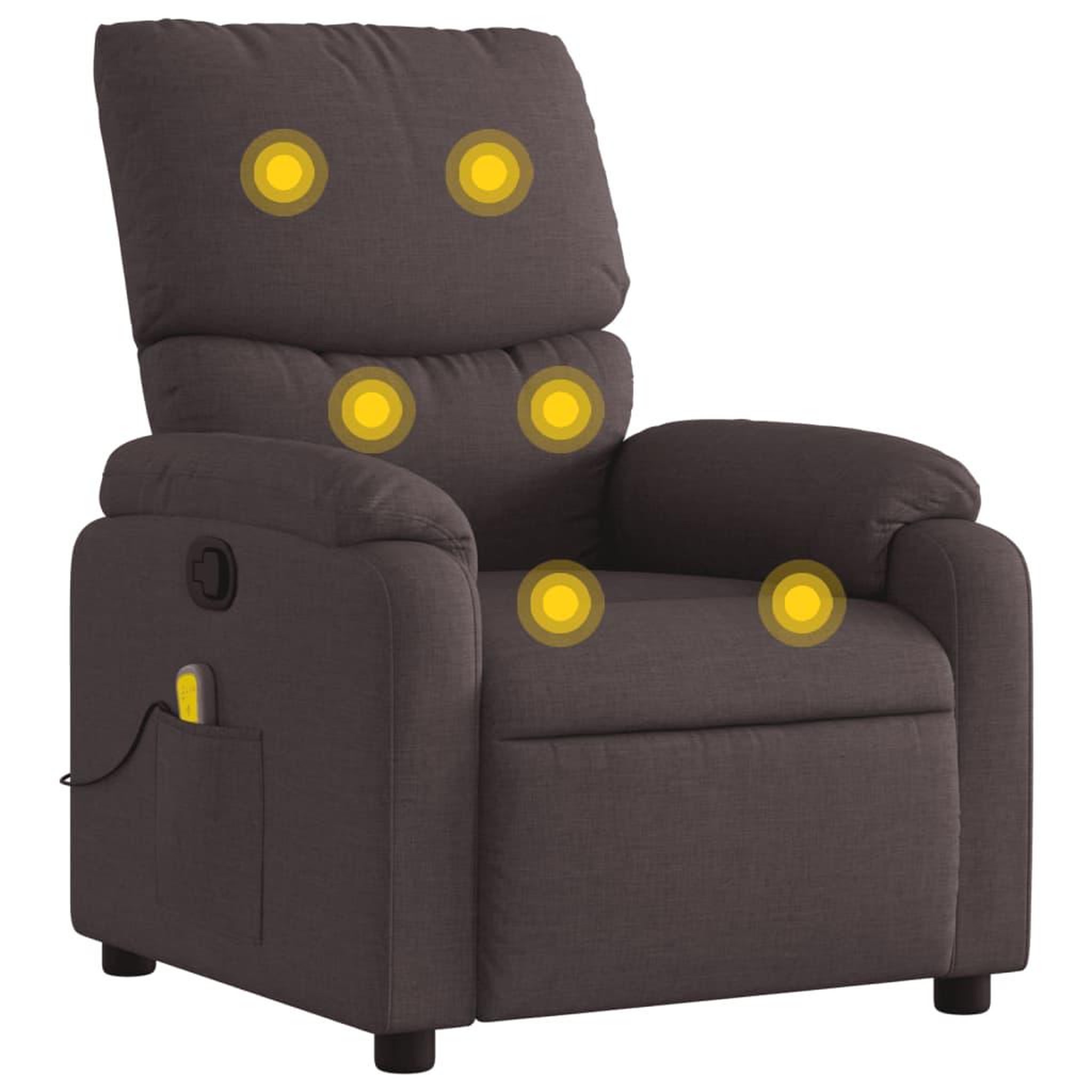 Voir la diapositive 2 : VIDAXL Fauteuil de massage inclinable Marron fonce Tissu