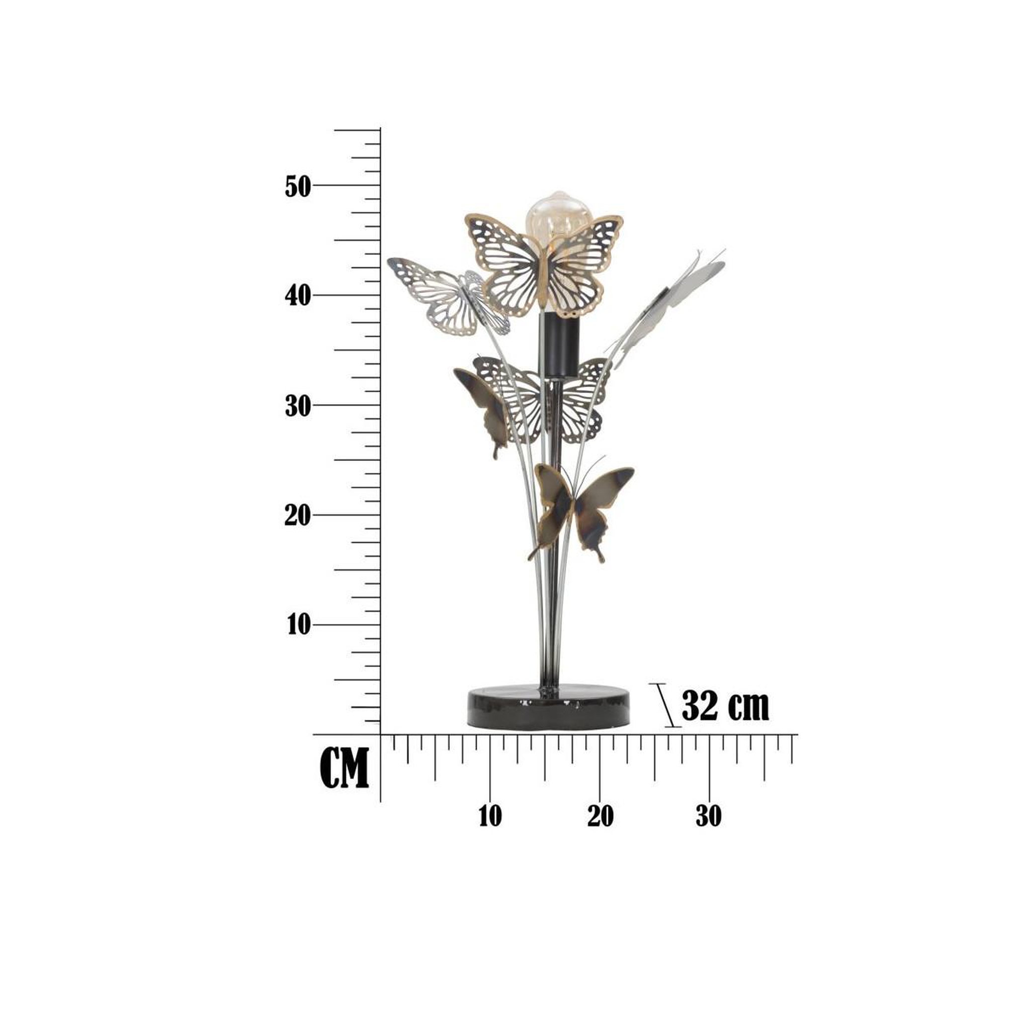 Voir la diapositive 6 : Paris Prix Lampe à poser en métal  papillons  47cm multicolore