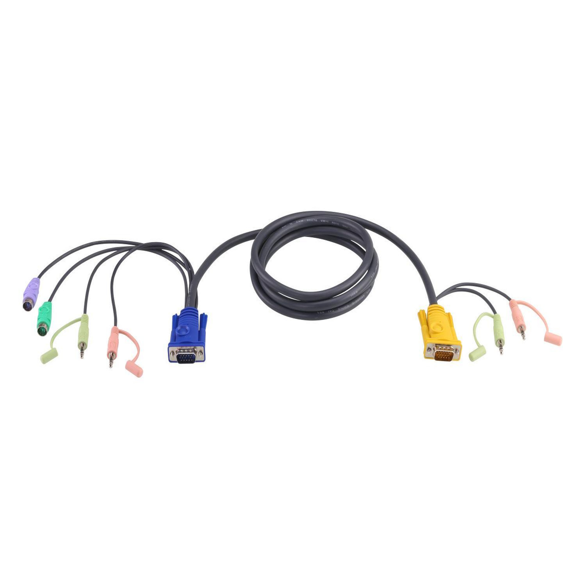 Voir la diapositive 2 : Aten Aten câble kvm 5m ps/2 avec sphd 3 en 1 et audio