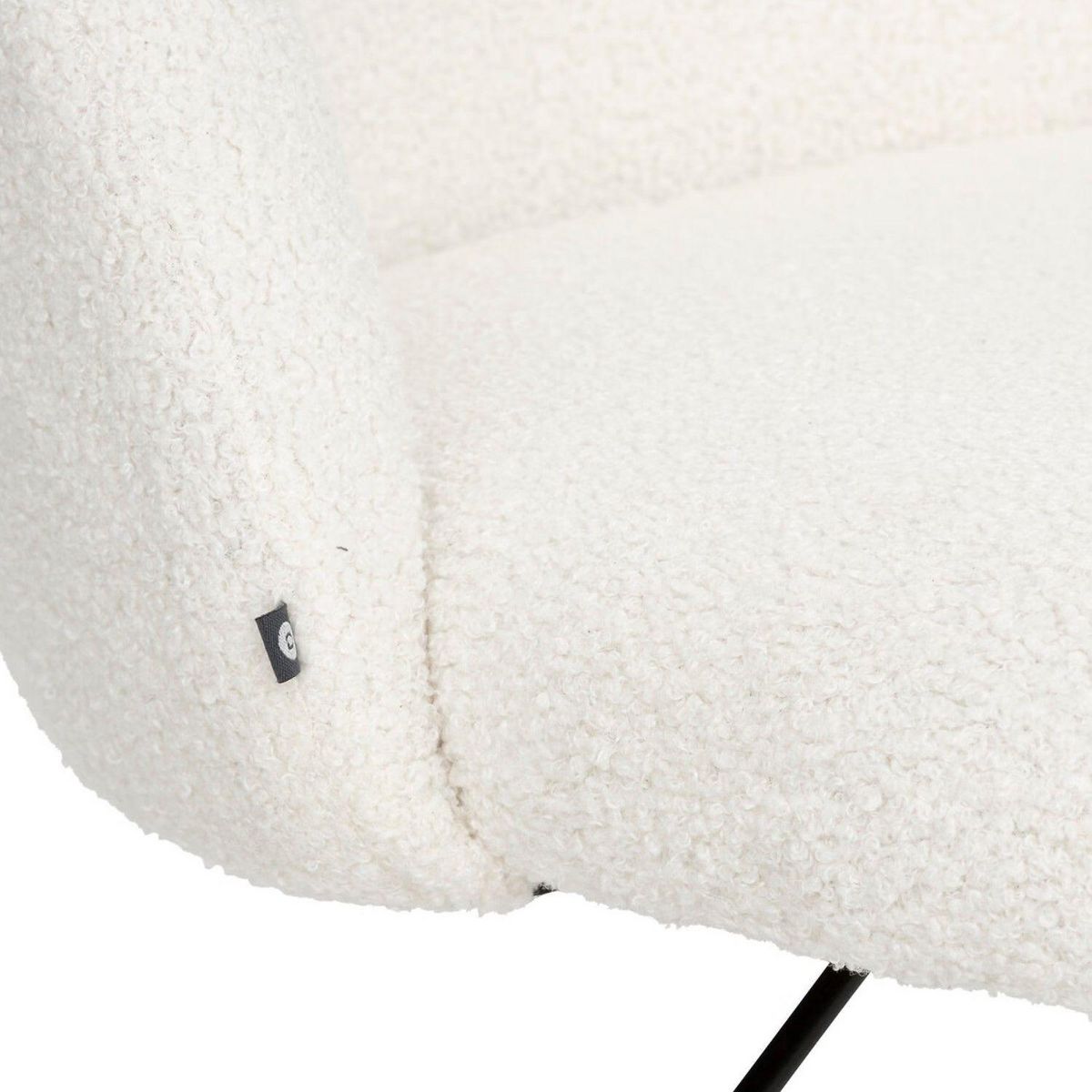 ATMOSPHERA Chaise de bureau à roulette en bouclette GEOS - Blanc