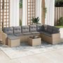 Voir la diapositive 1 : VIDAXL Salon de jardin avec coussins 9 pcs beige resine tressee