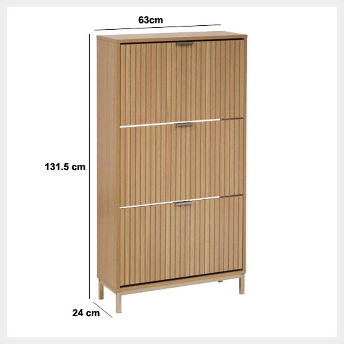 FIVE Range chaussures 3 tiroirs 18 paires en bois TASSO - Beige