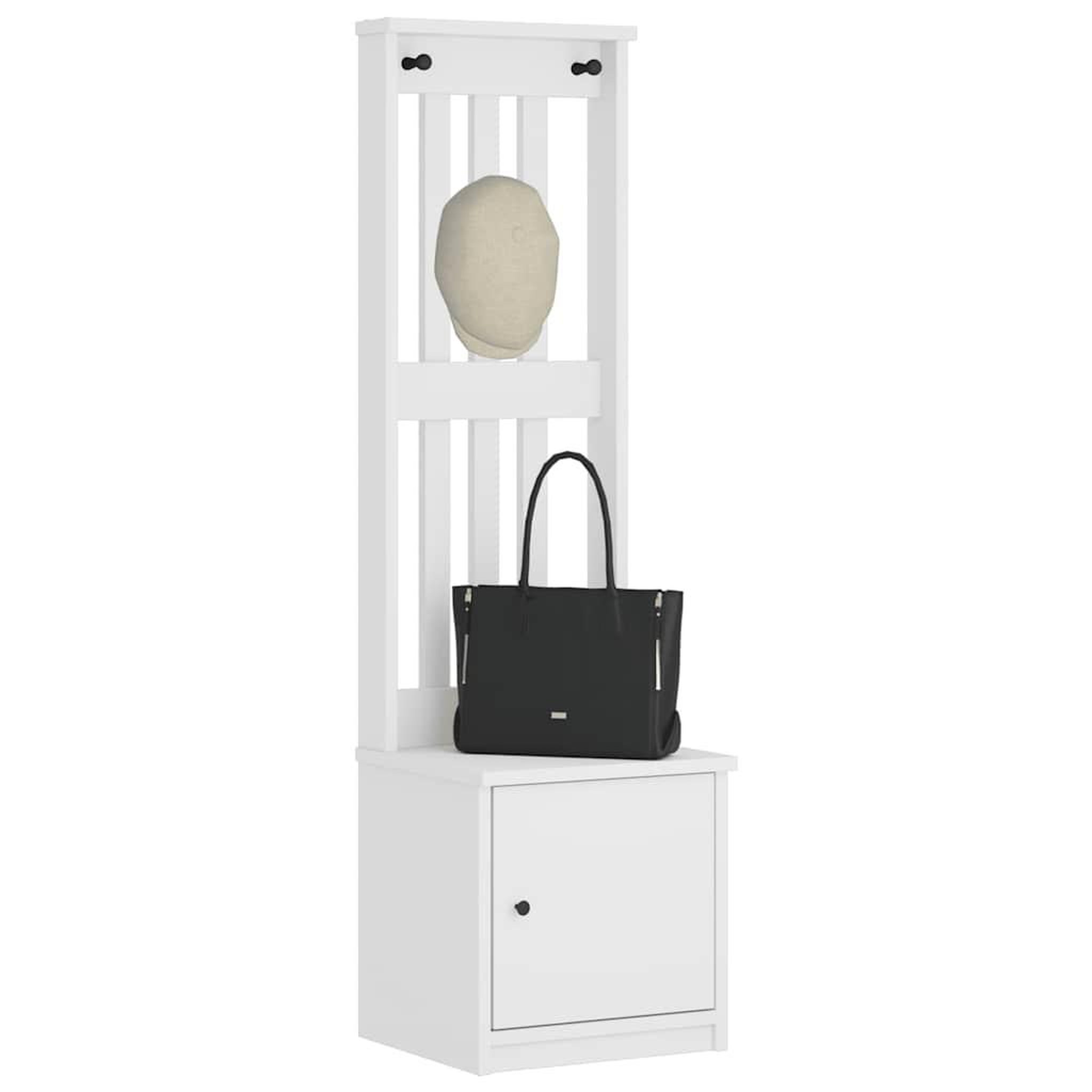 VIDAXL Portemanteau SANDENS blanc 45x40x159,5 cm bois massif pin