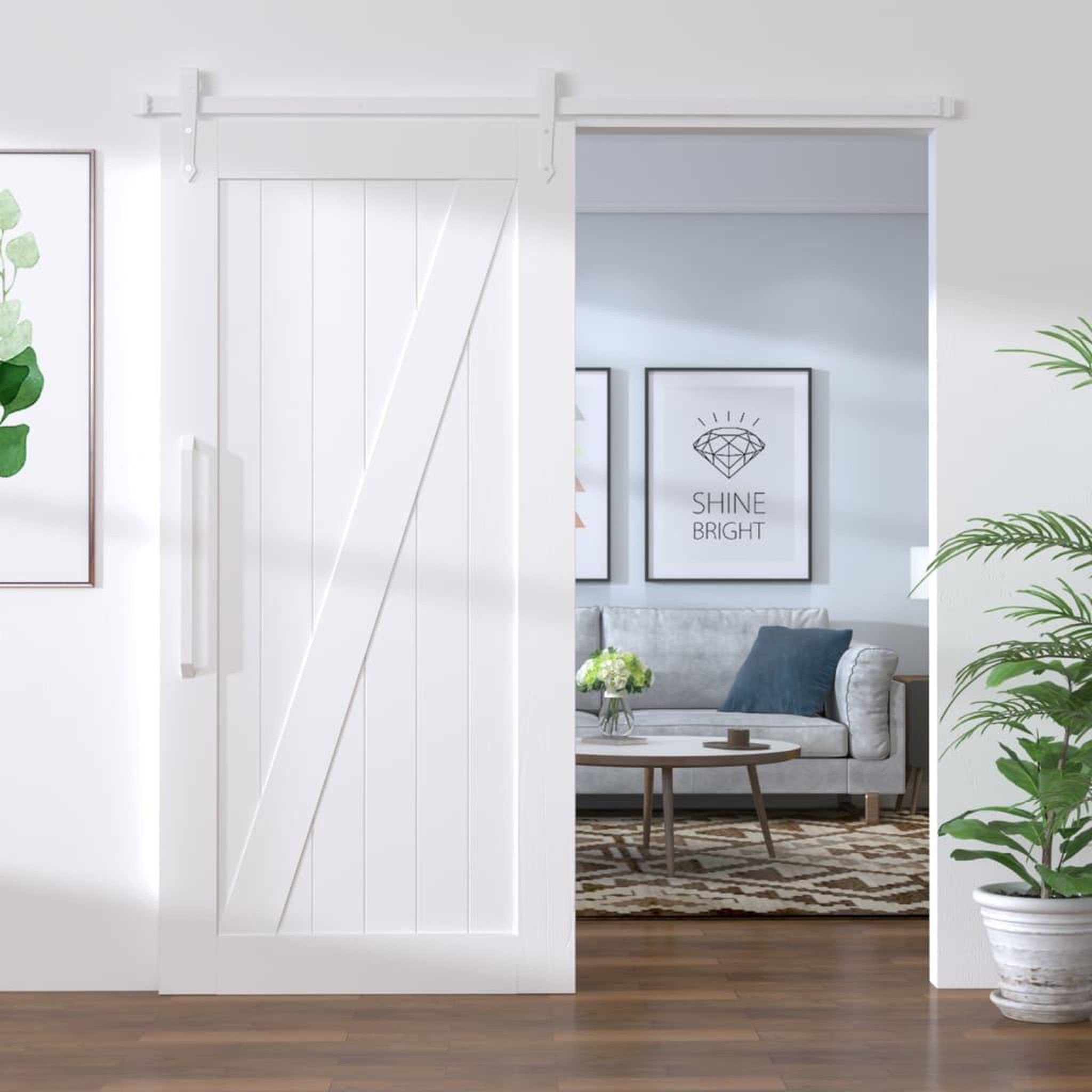VIDAXL Kit de quincaillerie de porte coulissante 200 cm Acier Blanc