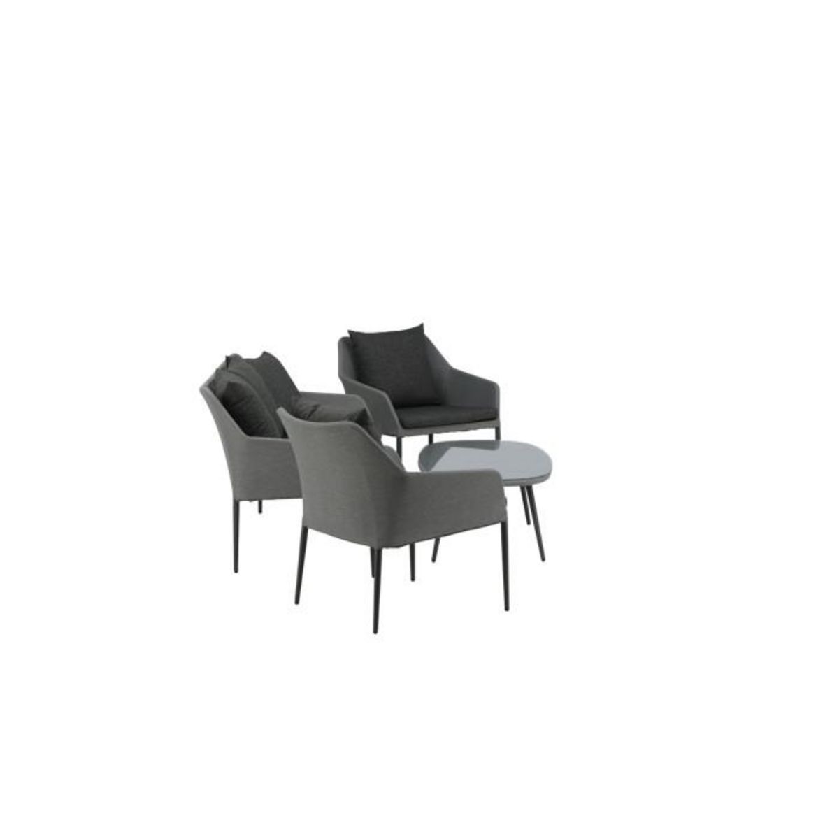 Paris Prix Salon de Jardin  Spoga  151cm Gris & Noir