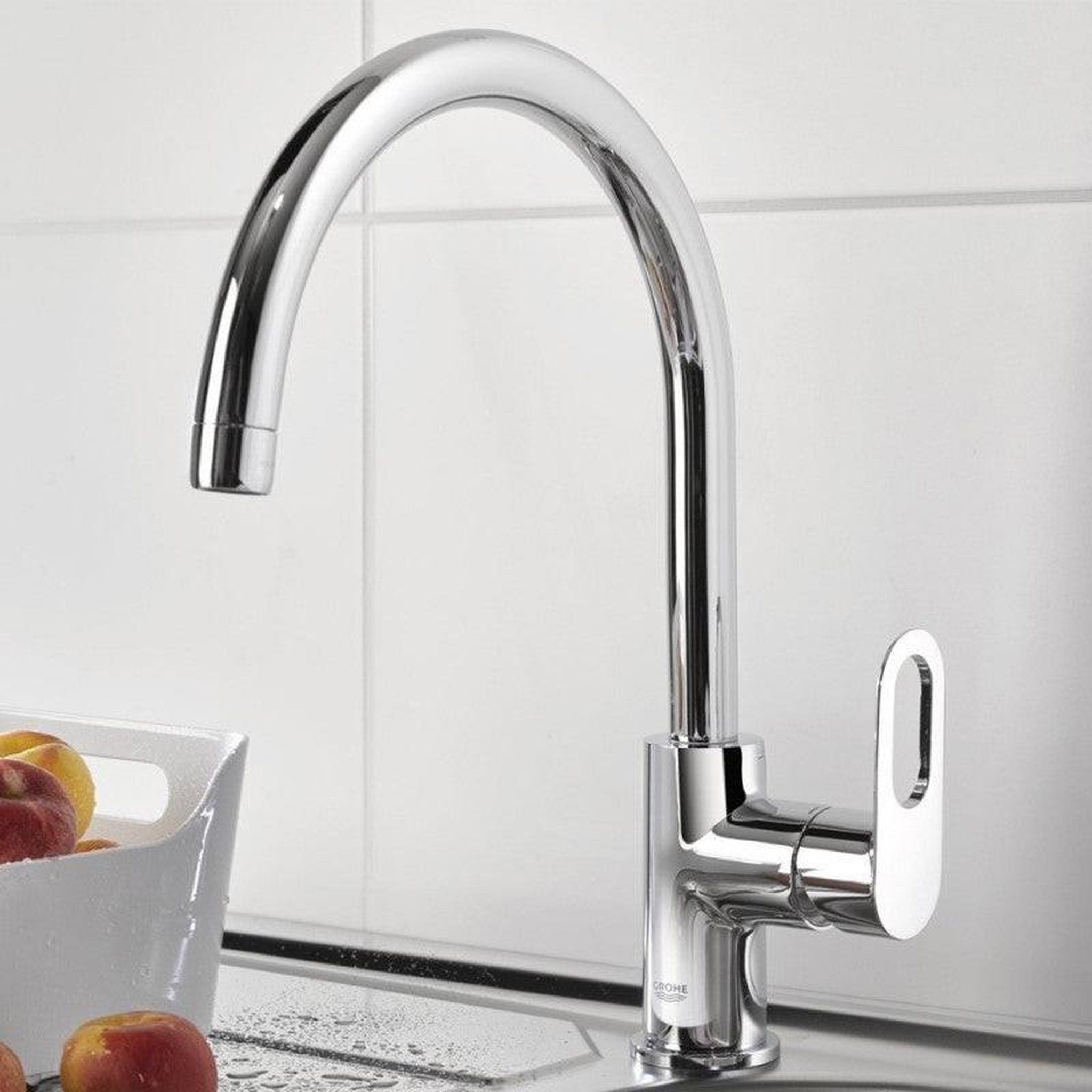 Voir la diapositive 4 : Grohe Mitigeur évier BAULOOP GROHE 31368000 - col de cygne - chromé
