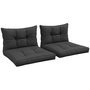 Voir la diapositive 1 : OUTSUNNY Lot de 4 coussins assises dossiers fauteuils de jardin - effet capitonné - polyester anthracite