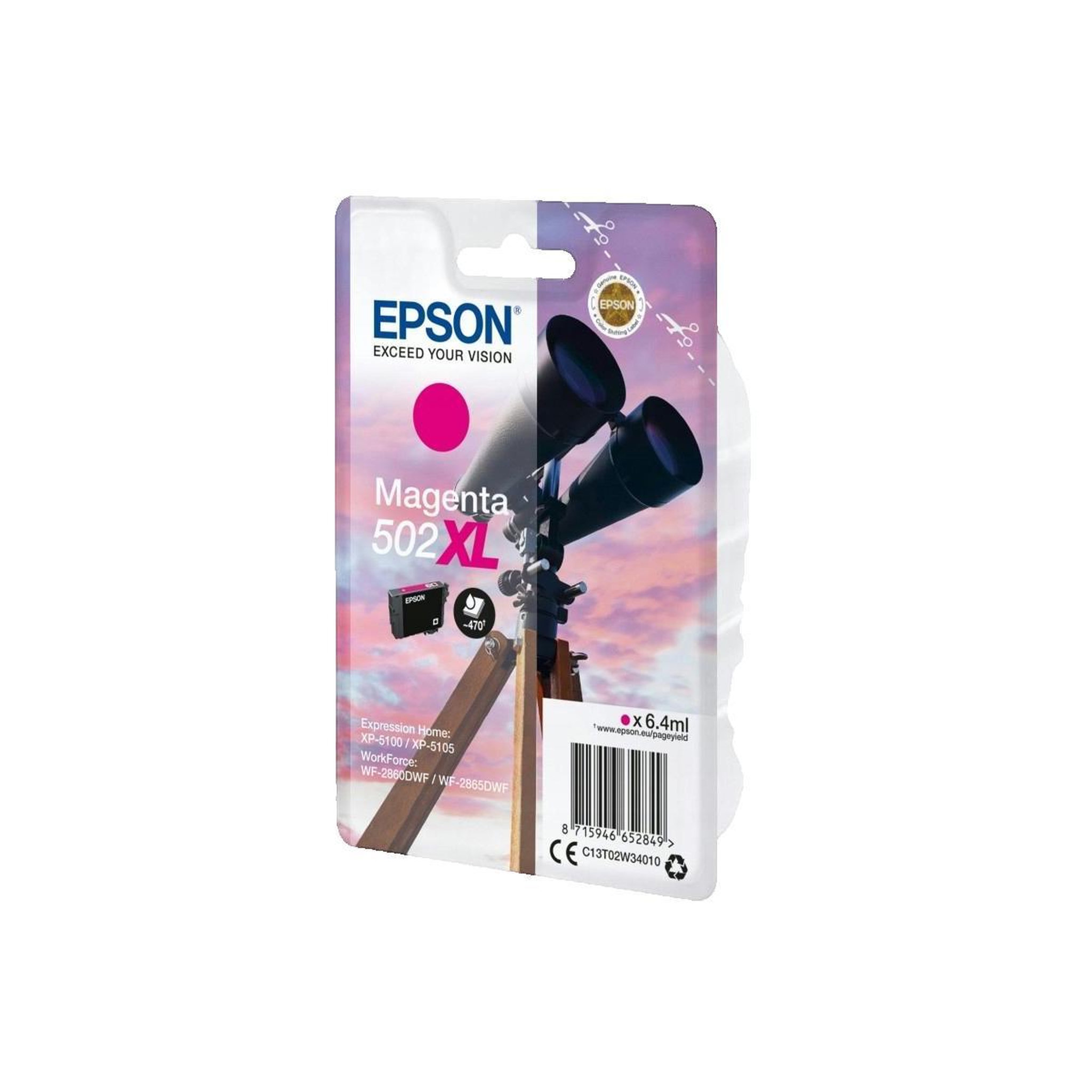 Voir la diapositive 2 : Epson Cartouche d'encre Epson 502XL Magenta