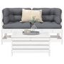Voir la diapositive 1 : VIDAXL Salon de jardin 3 pcs blanc bois de pin massif