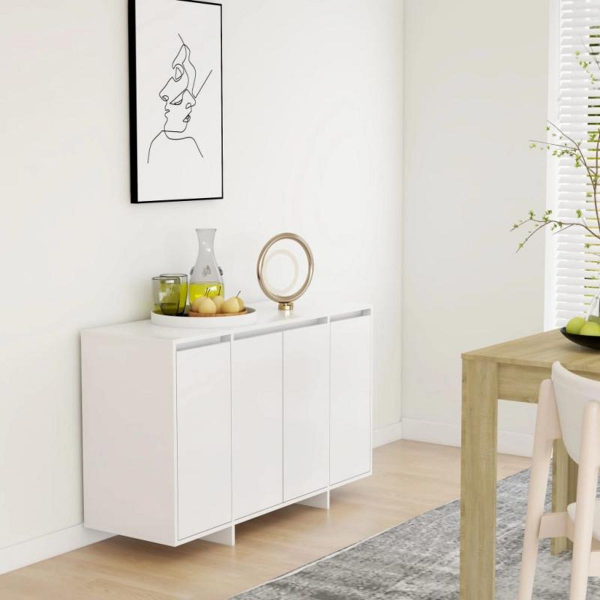 VIDAXL Buffet blanc 120x41x75 cm bois d ingénierie