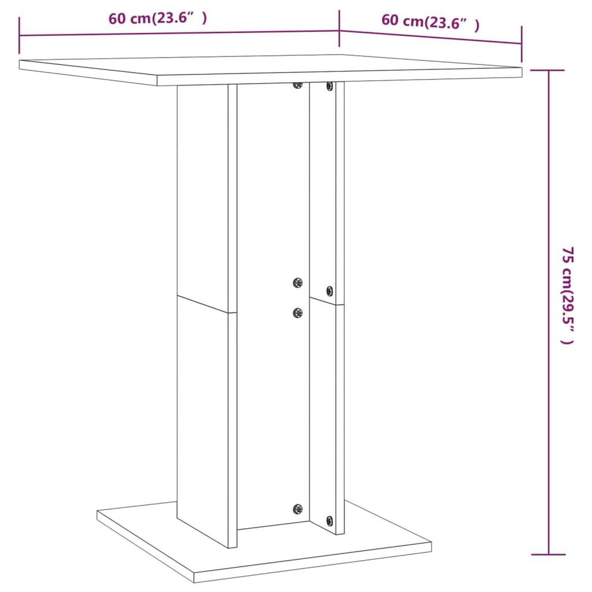 Voir la diapositive 6 : VIDAXL Table de bistro Noir 60x60x75 cm Bois d'ingenierie