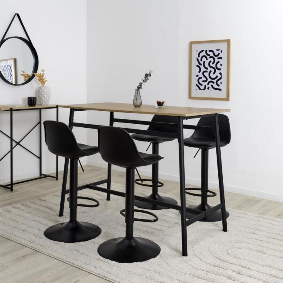 Paris Prix Table Haute Mange Debout  Loka  116cm Naturel