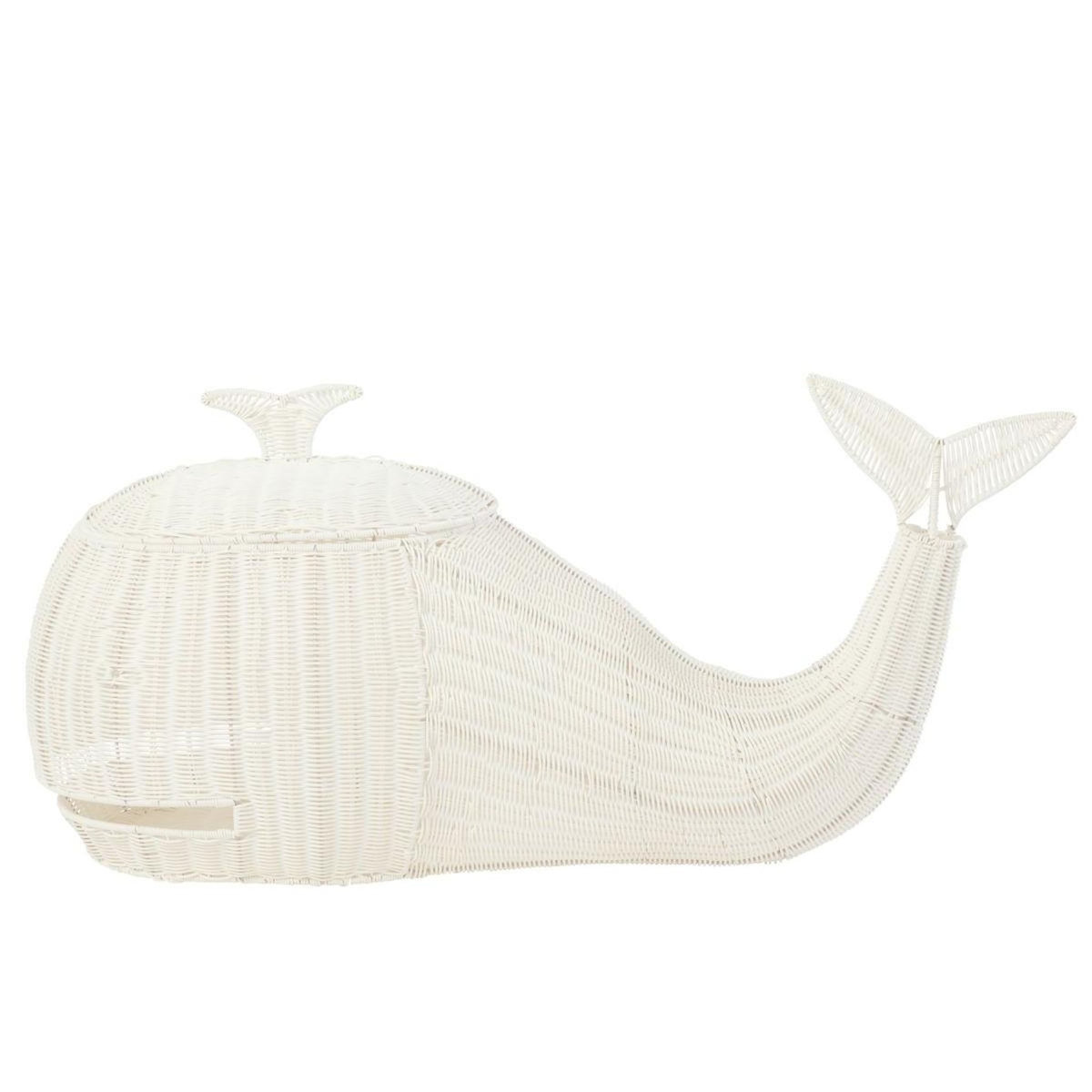 Paris Prix Panier de Rangement Enfant  Baleine  90cm Blanc