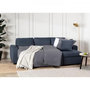 Voir la diapositive 5 : MARKET24 Canapé d'angle convertible réversible - 4 places - Tissu Bleu - HAMILTON - L 244 x P 151 x H 90 - Fabriqué en Ukraine