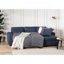 Voir la diapositive 5 : MARKET24 Canapé d'angle convertible réversible - 4 places - Tissu Bleu - HAMILTON - L 244 x P 151 x H 90 - Fabriqué en Ukraine