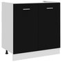 Voir la diapositive 1 : VIDAXL Armoire de plancher d'evier Noir 80x46x81,5cm Bois d'ingenierie