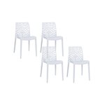 Lot de 4 chaises de salle à manger MEILHIA. Coloris disponibles : Gris, Blanc, Bleu