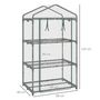 Voir la diapositive 3 : OUTSUNNY Serre de jardin balcon étagère serre 3 niveaux dim. 69L x 49l x 125H cm métal thermolaqué vert PVC haute densité transparent