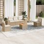 Voir la diapositive 1 : VIDAXL Salon de jardin avec coussins 6 pcs beige resine tressee