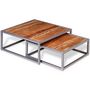 Voir la diapositive 5 : VIDAXL Ensemble de table basse 2 pieces Bois d'acacia massif