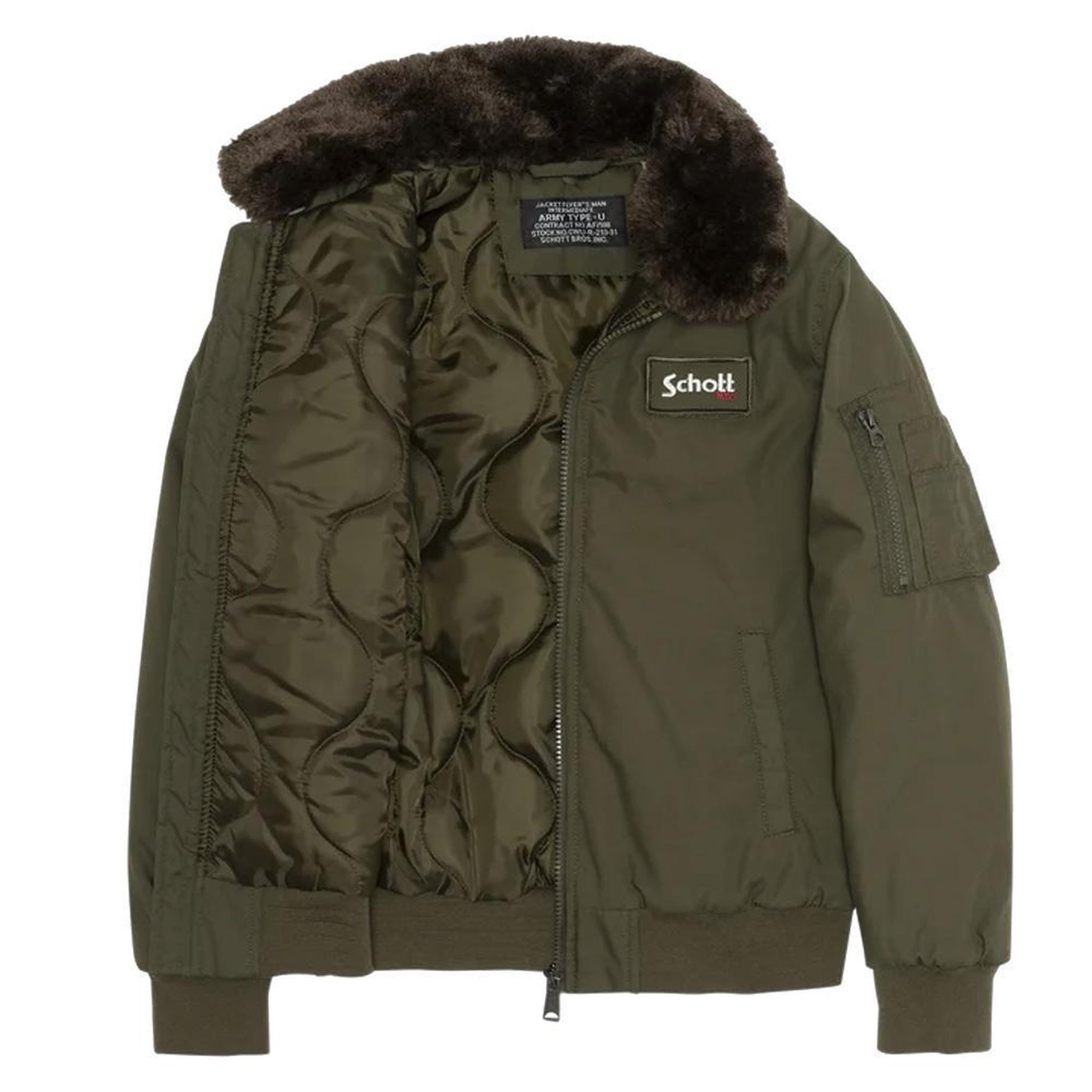 Voir la diapositive 2 : Schott Blouson Kaki Homme Schott AIRTOP
