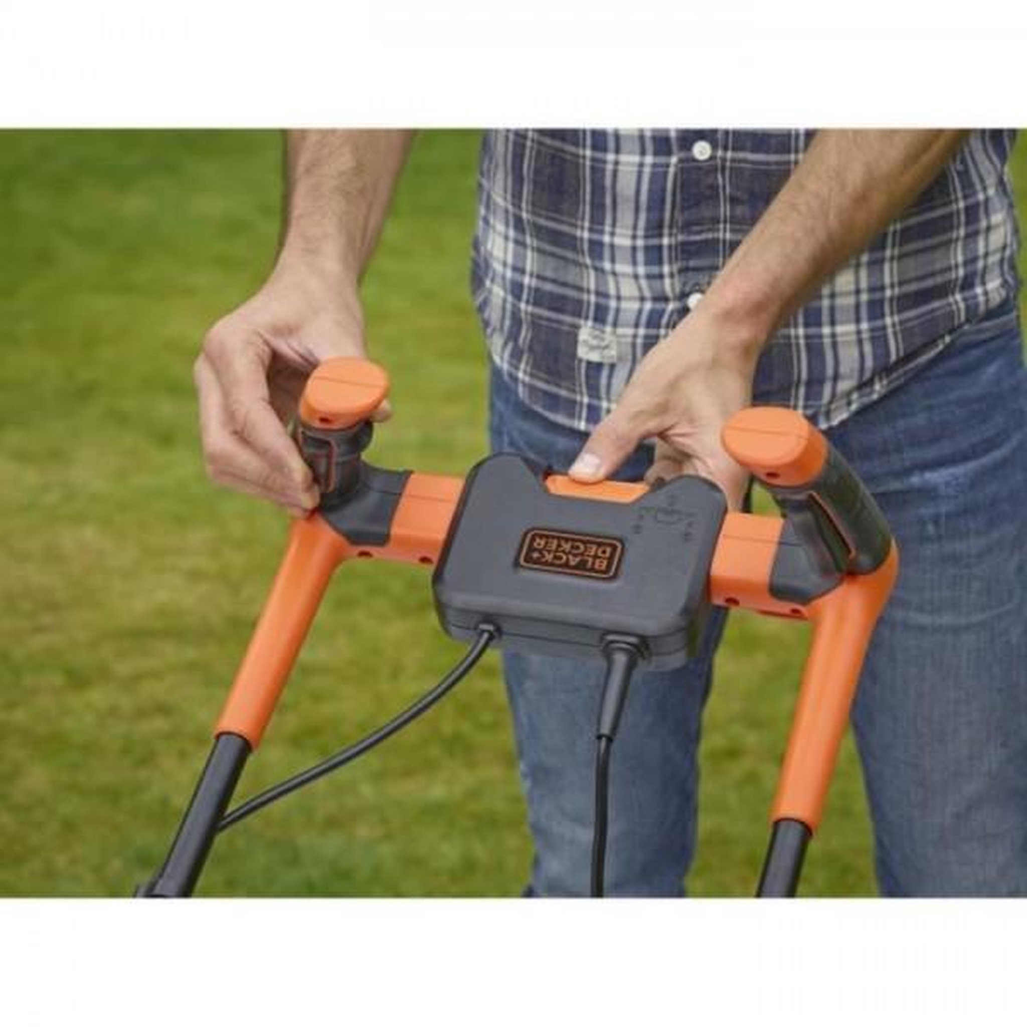 Voir la diapositive 6 : Black et Decker Tondeuse a Gazon BLACK+DECKER   Filaire 1400W Poignée BIKE BEMW461BH-QS 34 cm - 6 Hauteurs Réglables - Idéale pour 300 a 400m²