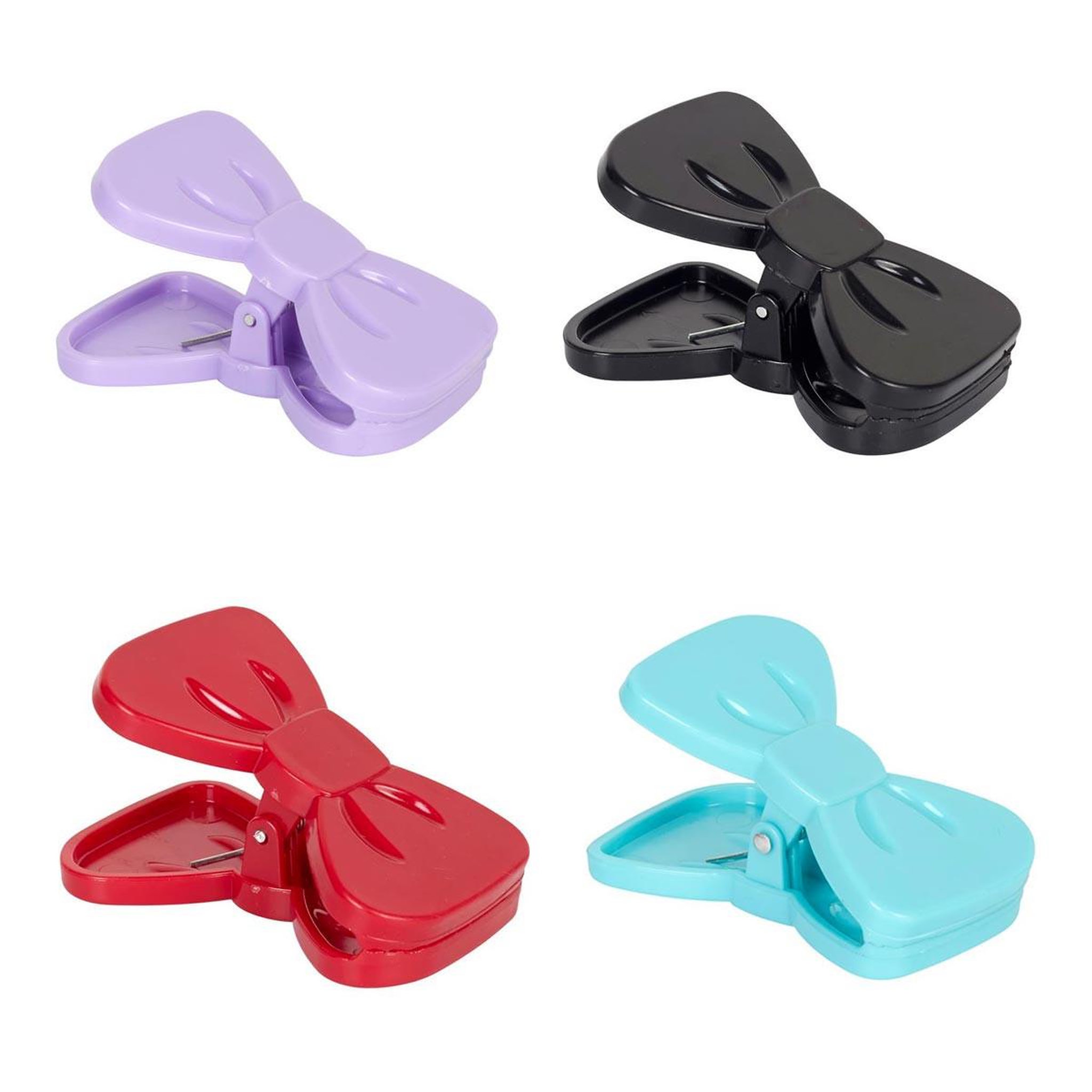 COOK CONCEPT Lot de 4 pinces à sachet  nœud  7cm multicolore