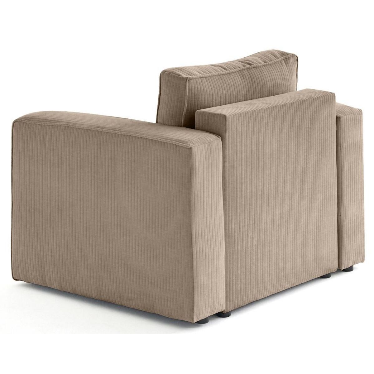 BEST MOBILIER Topaze - fauteuil en velours côtelé plat