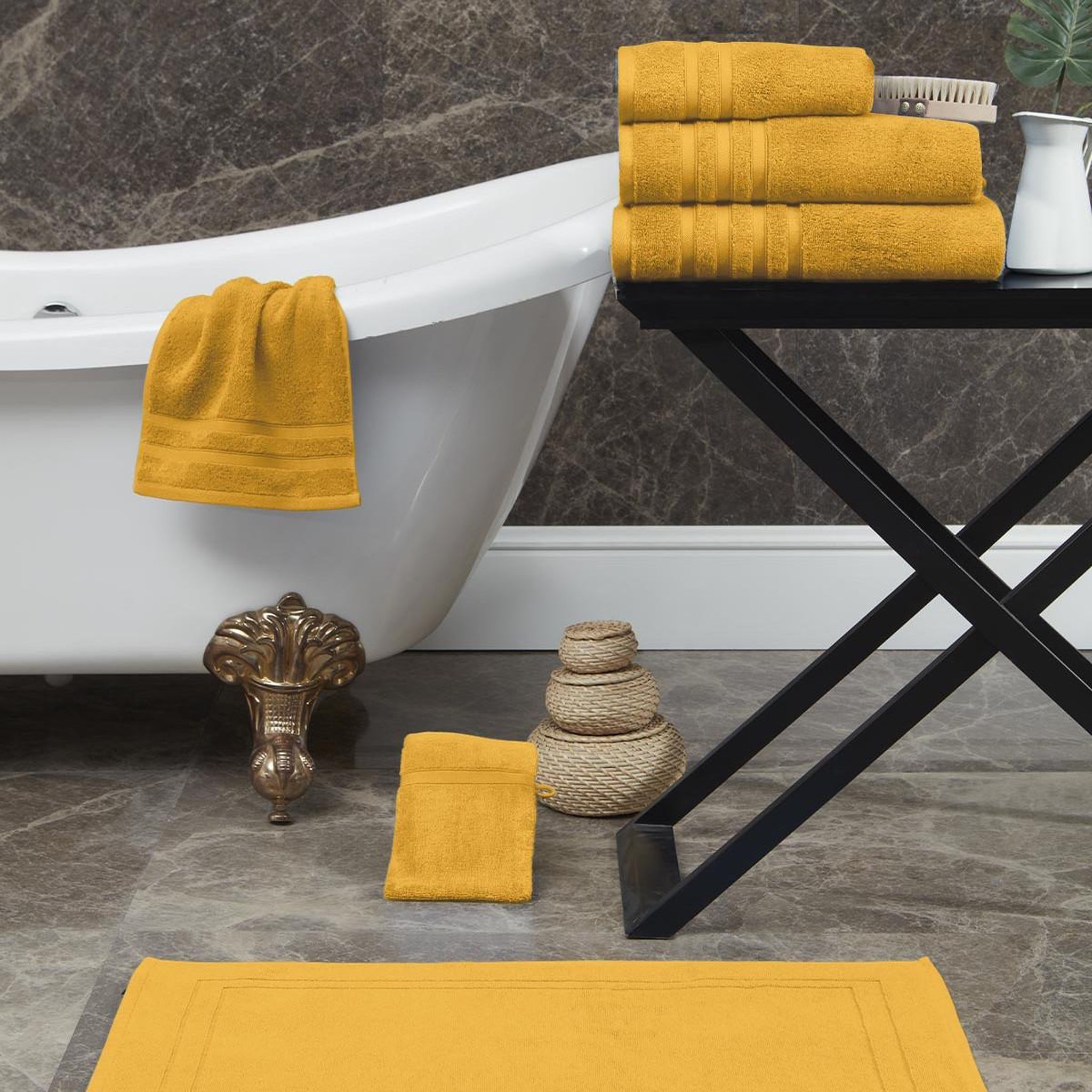 Voir la diapositive 4 : Sensei Maison Serviette de toilette 600 g/m² SENSILK - 50x100 cm