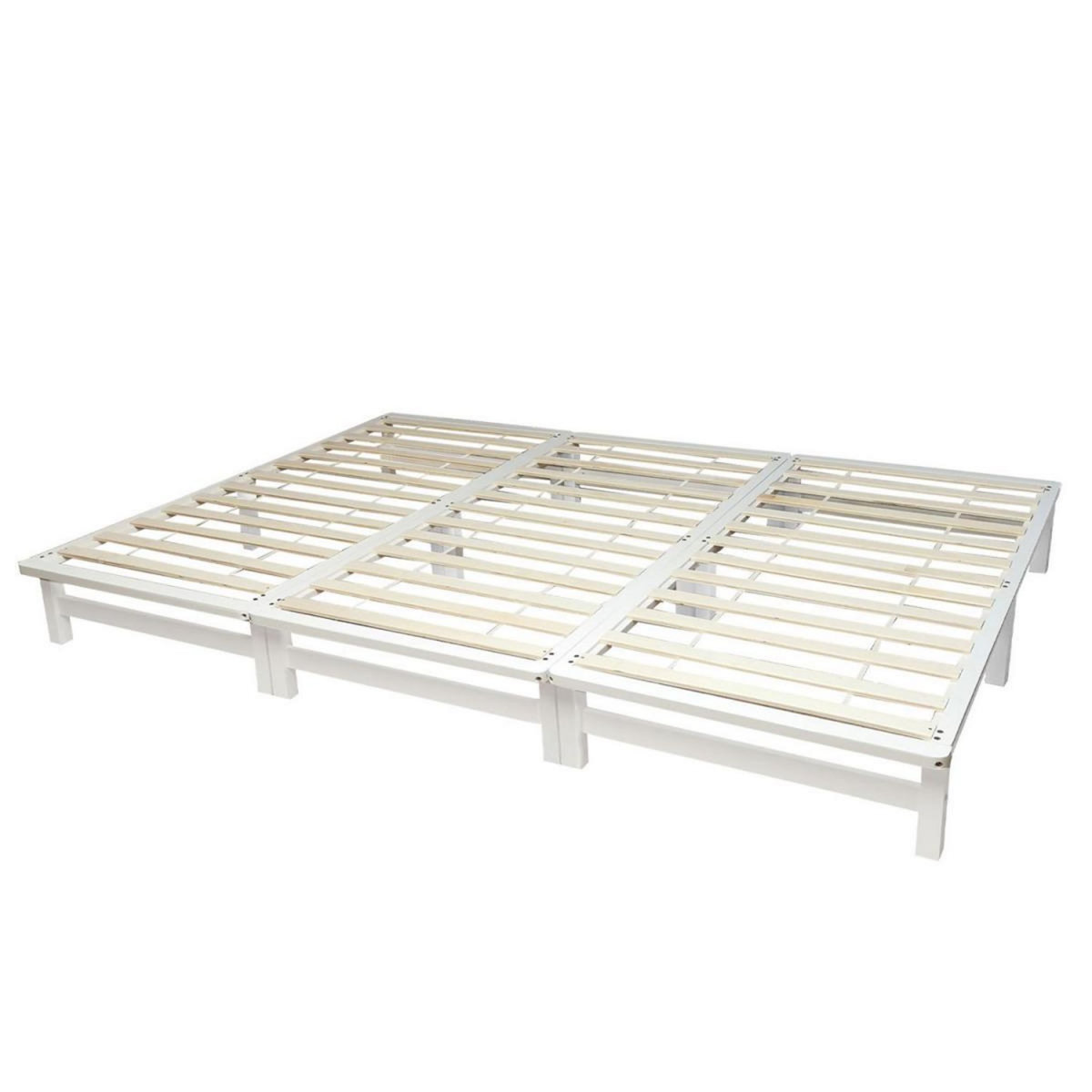 HomeStyle4U Lit familial palette 270x200 cm en bois massif Blanc