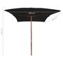 Voir la diapositive 6 : VIDAXL Parasol de jardin avec mat en bois noir 200x300 cm