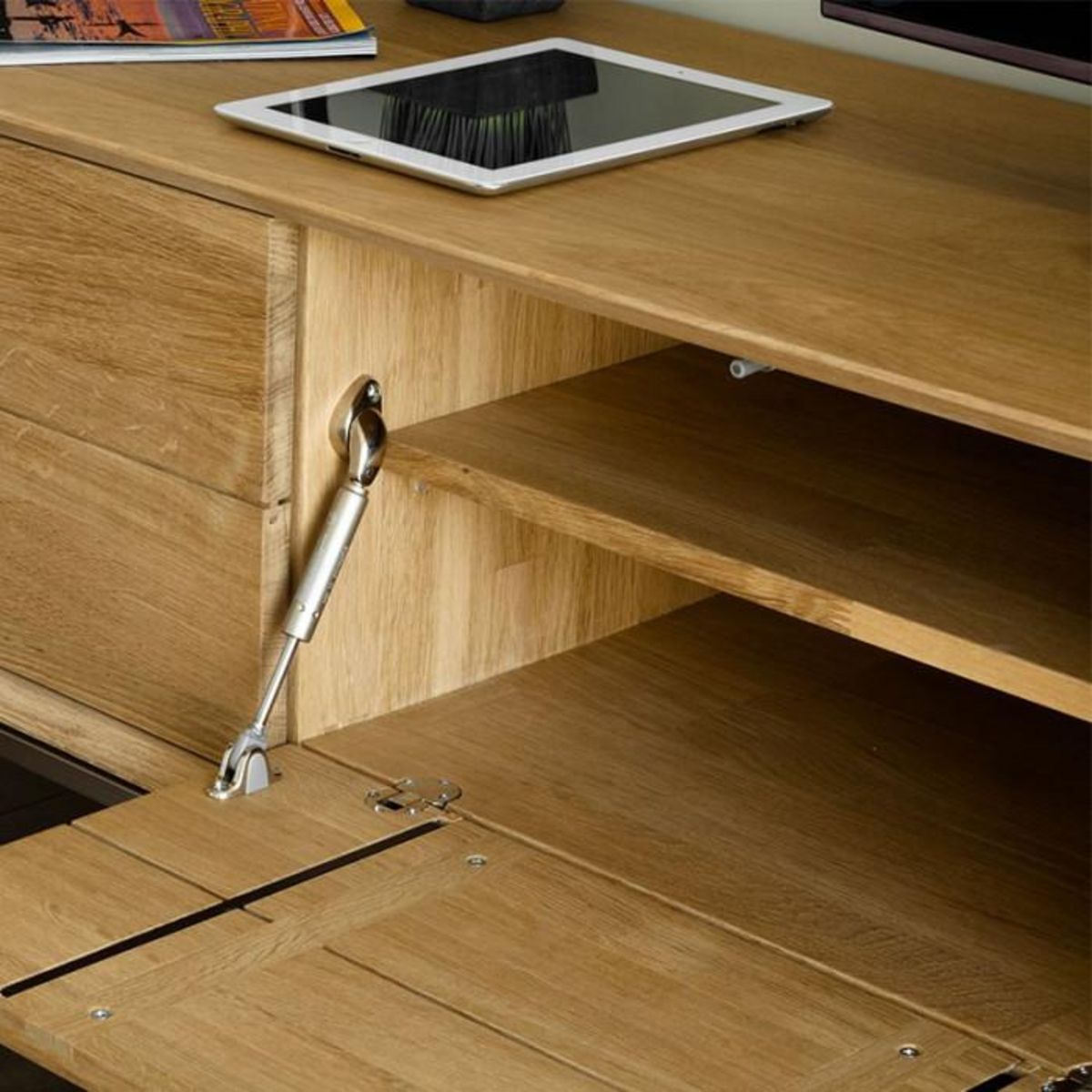 Paris Prix Meuble TV 2 Tiroirs 2 Portes  Kubico  225cm Chêne Massif