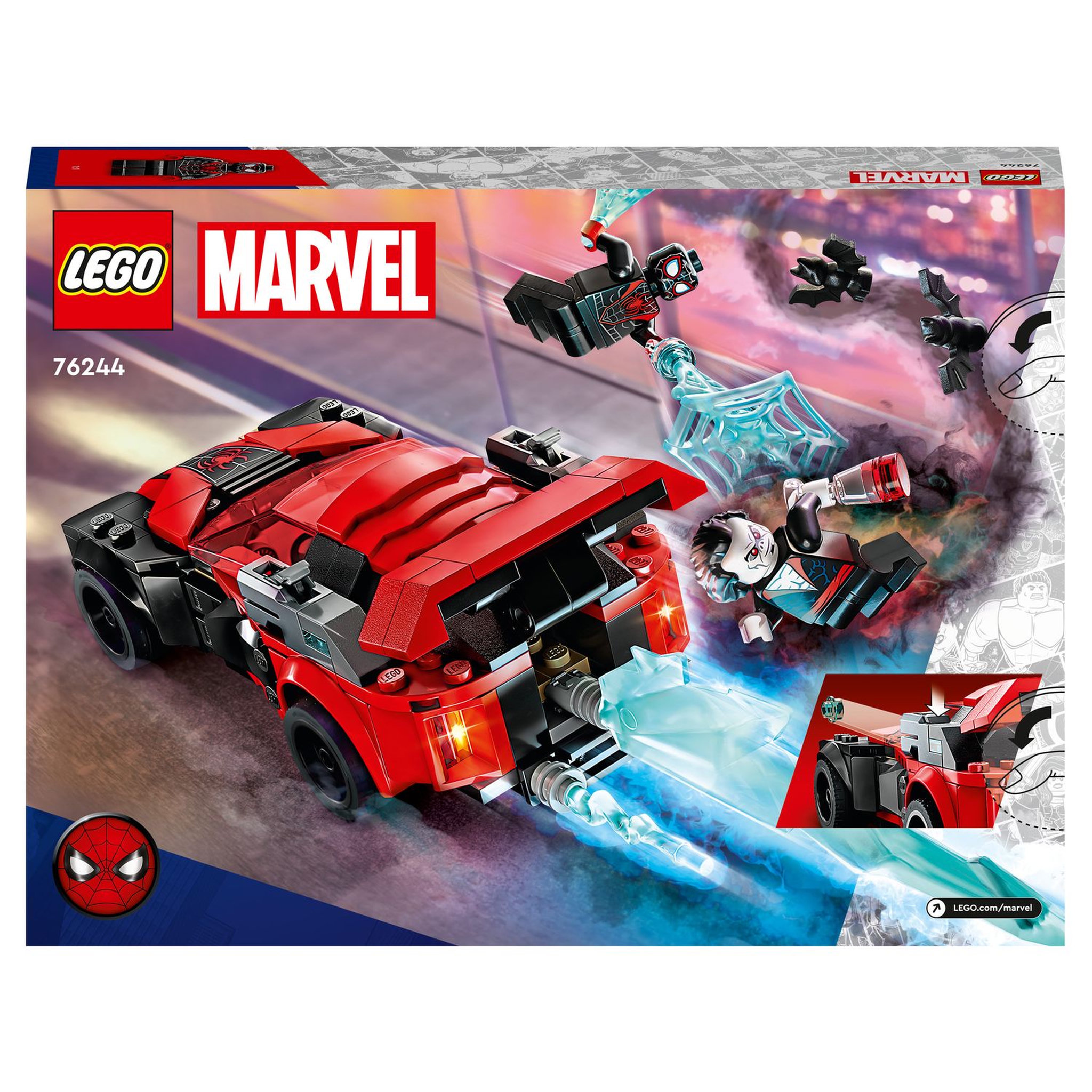 Voir la diapositive 9 : LEGO Marvel Super Heros 76244 Miles Morales vs Morbius, Jouet de Construction Spider-Man, avec Voiture de Course, Spidey et ses Amis Extraordinaires