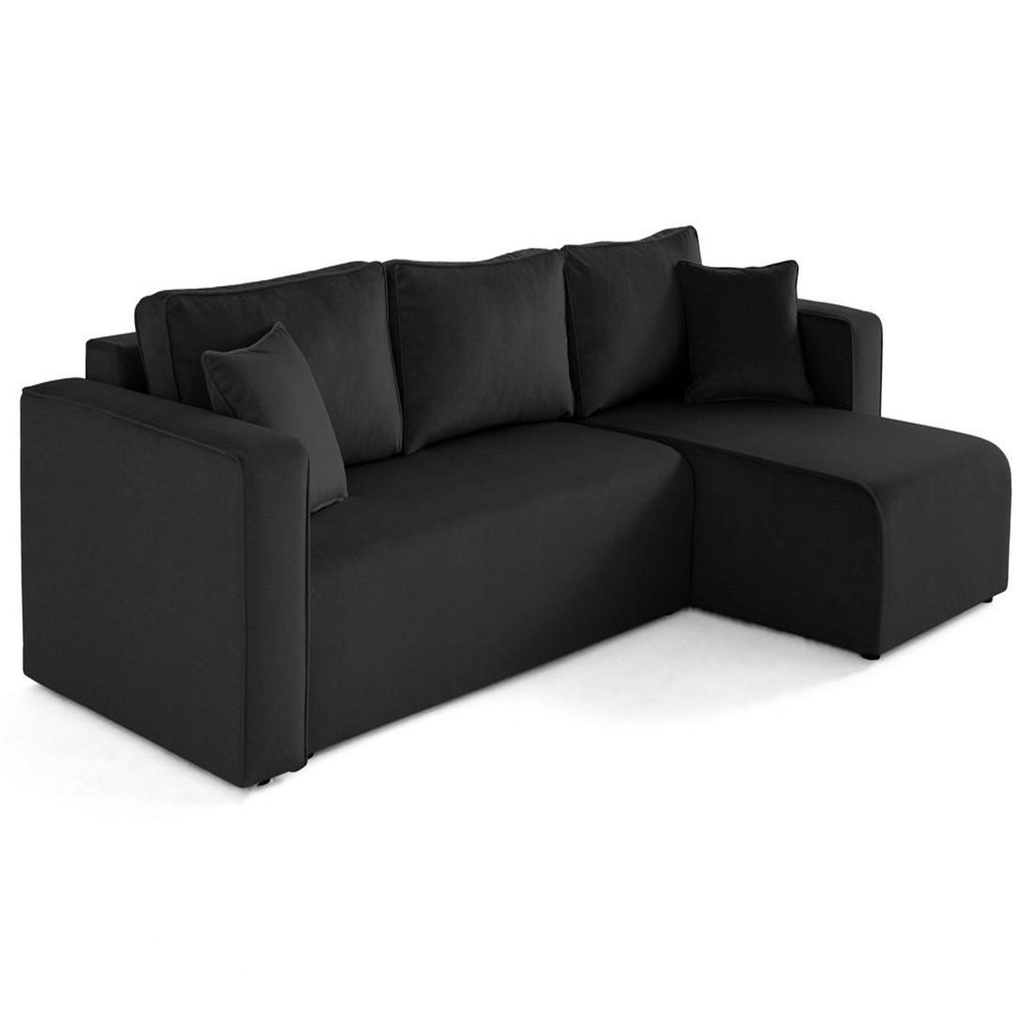 Voir la diapositive 3 : BEST MOBILIER Topaze - canapé d'angle déhoussable réversible 4 places en velours