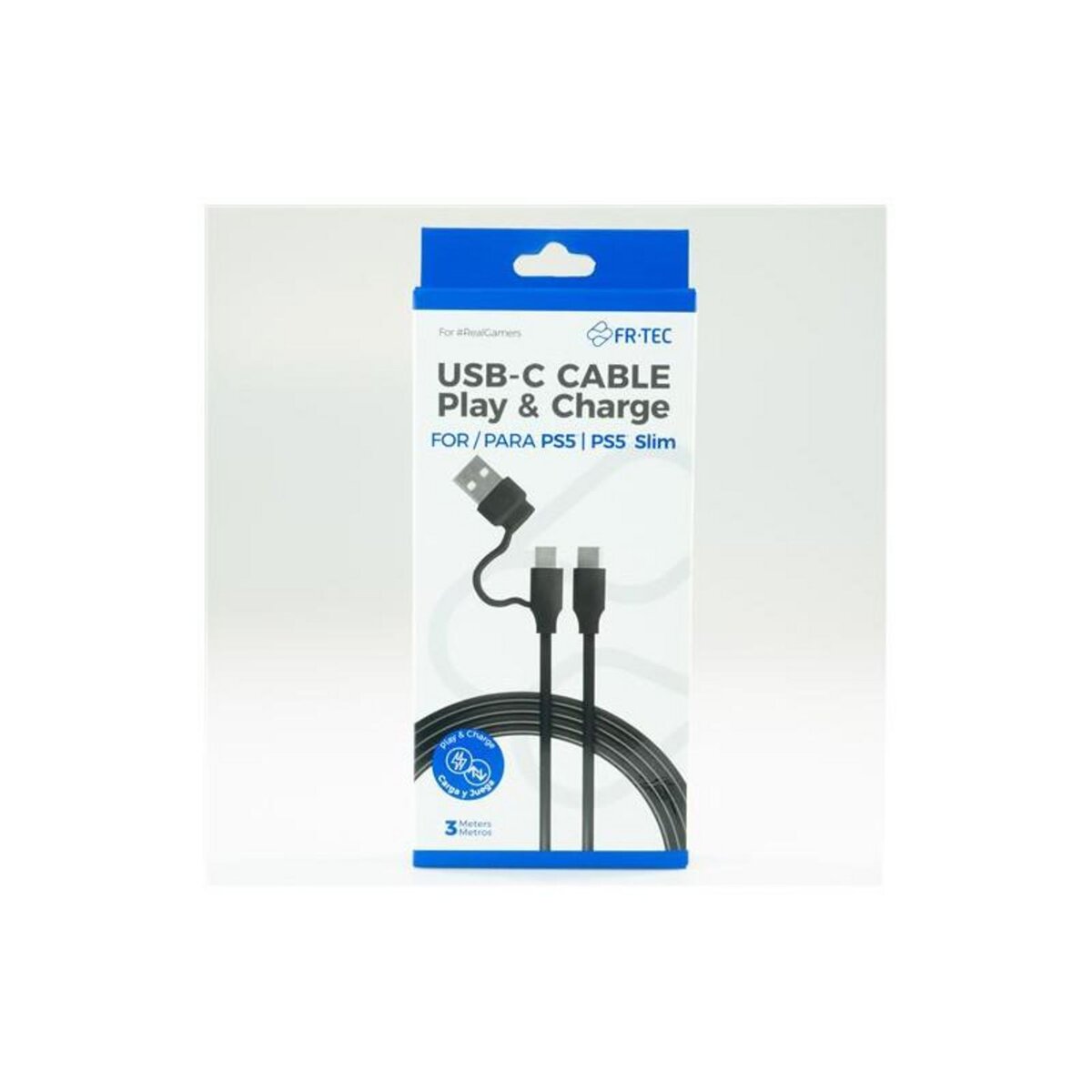 Just for games Câble USB C Just For Games Play & Charge 3 m pour PS5 et PS5 Slim Noir