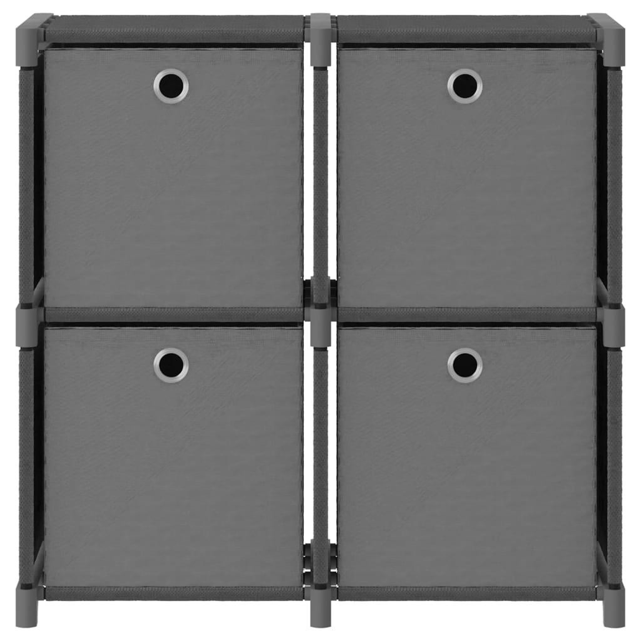 Voir la diapositive 2 : VIDAXL Etagere a 4 cubes avec boîtes Gris 69x30x72,5 cm Tissu