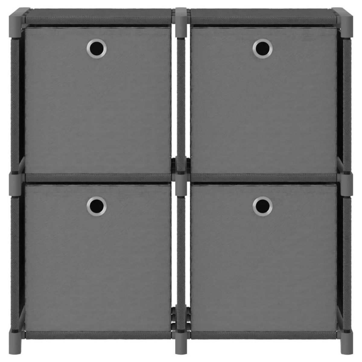 VIDAXL Etagere a 4 cubes avec boîtes Gris 69x30x72,5 cm Tissu