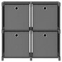 Voir la diapositive 2 : VIDAXL Etagere a 4 cubes avec boîtes Gris 69x30x72,5 cm Tissu