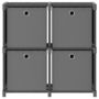 Voir la diapositive 2 : VIDAXL Etagere a 4 cubes avec boîtes Gris 69x30x72,5 cm Tissu