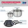 Voir la diapositive 2 : ELO Ensemble de 3 Poêles de cuisson 20, 24 et 28 cm et 2 faitouts 14 et 24 cm Elo Prima Brillant