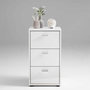 Voir la diapositive 2 : Paris Prix Table d'Appoint 3 Tiroirs Design  Gania  62cm Blanc Laqué